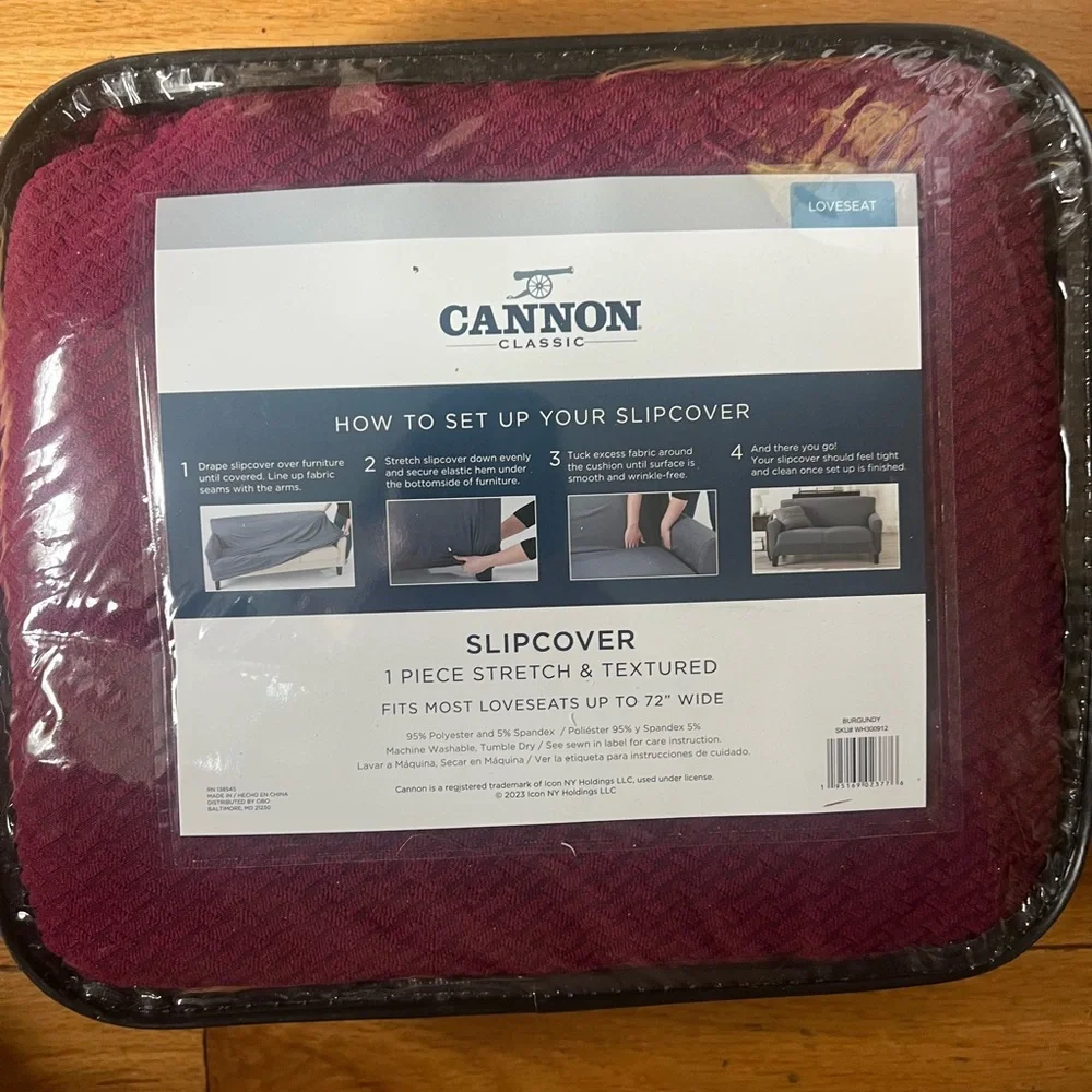 Canon Classic Deep Red Loveseat Slipcover